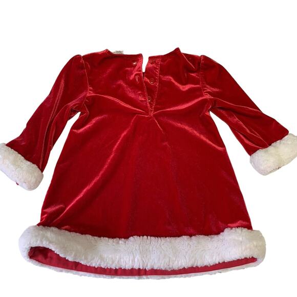 Miniwear Baby Girl Santa Red Velvet Christmas Holiday Dress Size 12 Months - Picture 4 of 4